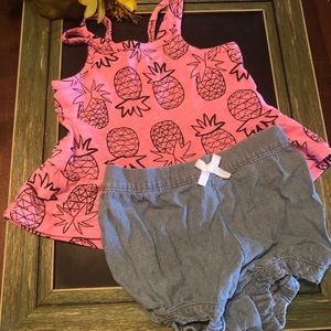 Okie Dokie - Girls Pineapple Tanktop Set. D2